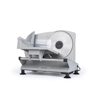 Imagen de Petra Trancheuse Électrique de Nourriture, Machine à Trancher Cuisine, Pour Viande, Fromage et Pain, Épaisseur Réglable 1 15Mm, 3 X 170Mm lames Acier Inoxydable, Pieds Antidérapants, PT4636VDE