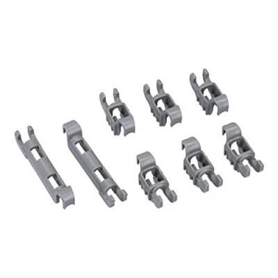 Imagen de DL pro rodamientos Juego de abrazaderas para hileras púas Bosch Siemens 00611472 611472 Clips Fijación plegables Cesta inferior