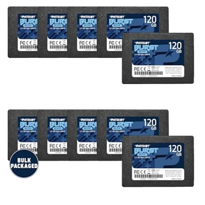 Imagen de Patriot Memory Burst Elite SATA 3 SSD de 120GB 2.5 Pulgadas Unidad Estado Sólido Interna Paquete a Granel 10 Unidades PBE120GS25SSD0B
