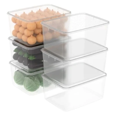 Imagen de Cetomo Paquete 10L * 6 contenedores de almacenamiento alimentos Mantenga los frescos, congelador y apto para lavavajillas Fiambreras Bento apilables