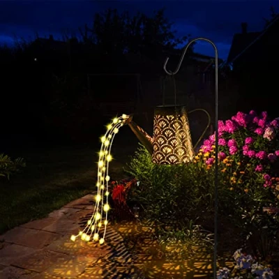Imagen de GuKKK Regadera Solar Luces Decoraciones de Jardín, LED para Jardín con Diseño Estrella, Impermeable Luz Hadas Cielo Estrellado Soporte, Valla Parque, Césped, Patio, Porch