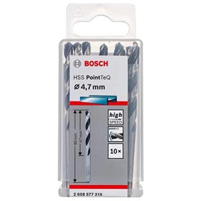 Imagen de Bosch Professional 10 brocas helicoidales HSS PointTeQ, para metal, 4.7 x 47 80 mm, accesorio de taladro, diámetro mm