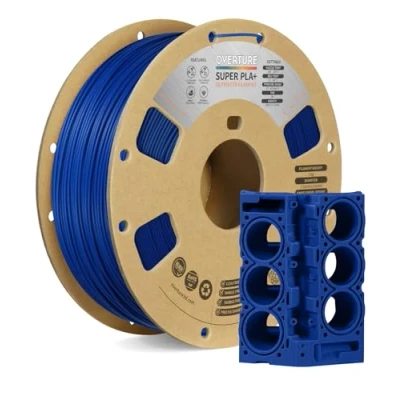 Imagen de OVERTURE Super PLA+ Filamento de 1,75 mm, Dureza Mejorada PLA Plus, Carrete Cartón, 1kg (2.2lbs), Precisión Dimensional +/ 0.02 mm(Azul Oscuro)