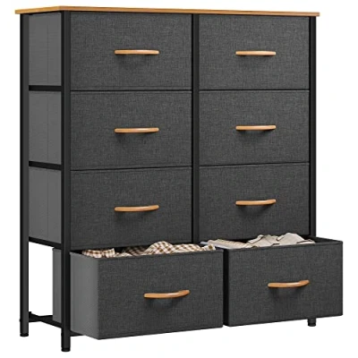 Imagen de YITAHOME Cajonera de Tela, Cómoda Unidad Almacenamiento con 8 cajones Extraíbles, para Sala Estar, Dormitorio, habitación Infantil, Gris Oscuro