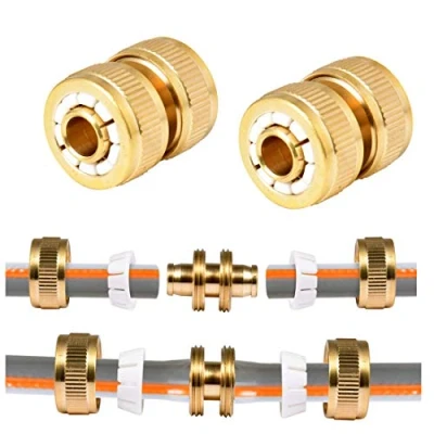 Imagen de Hydrogarden 2 pc Conector de Reparación Manguera latón Tubo jardín rápida extensión Adaptador con Fugas dañado irrigación