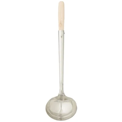 Imagen de JADE TEMPLE Cucharón de Wok con Mango Madera, Redondo, L 46 cm, Metal, Plata, 6x19x55 cm