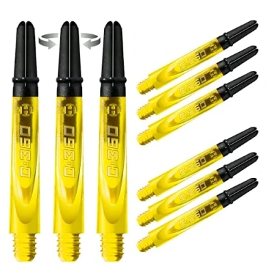 Imagen de Harrows Darts Juego de 3 varillas carbono 360, 9 ejes dardos en total, mediano, midi y corto (amarillo, mediano)