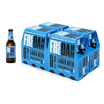 Imagen de Damm Cerveza Sin Alcohol 0,0 Free Damm, Caja de 24 Botellas 25cl en Botellín, Alcohol, con Todavía Más Sabor, Original, Muy Refrescante