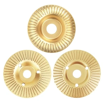 Imagen de 3 discos de lijado madera para amoladora angular, herramientas carpintería tallar y lijar madera, blanda, dura (dorado)
