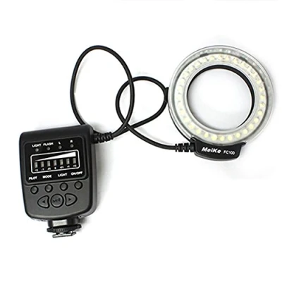 Imagen de Meike LED Macro Anillo Flash Light FC 100 para Canon Nikon Pentax Olympus Videocámara con Cámara DSLR Anillos Adaptadores