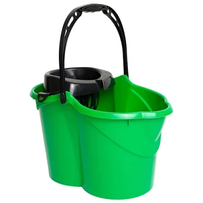 Imagen de MAYA Cubo Ovalado con Escurridor de 15L. Asa Ergonómica. Gris. Fabricado en PPL. Amplia Variedad Colores. (Verde)