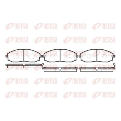 Imagen de REMSA 0703.02 Juego de pastillas freno Eje delantero con contacto avisador desgaste lámina adhesiva accesorios HYUNDAI: H 1 / Starex MPV