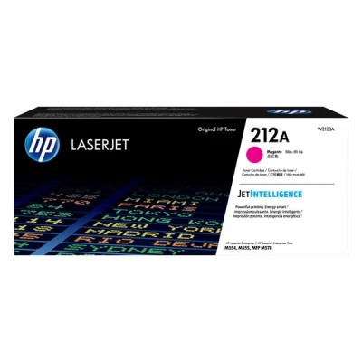 Imagen de HP 212A W2123A, Magenta, Cartucho Tóner Original, de 4.500 páginas, para impresoras Color LaserJet Enterprise serie M554, M555 y M578