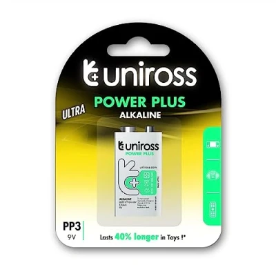 Imagen de UNIROSS Power Plus Pila Alcalina 9V LR61 Blister*1 MÍNIMA Venta Caja 12 Unidades