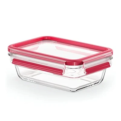 Imagen de Emsa Clip&amp;Close Hermético de Cristal rectangular polipropileno, higiénico, no retiene olores ni sabores 100% libre BPA, apto para congelador y microondas, lavavajillas