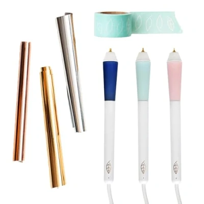 Imagen de AMERICAN CRAFTS Foil Quill Freestyle Pen All In One Kit DIY Crafting Tool Pack of 7, Multicolor, Talla Única