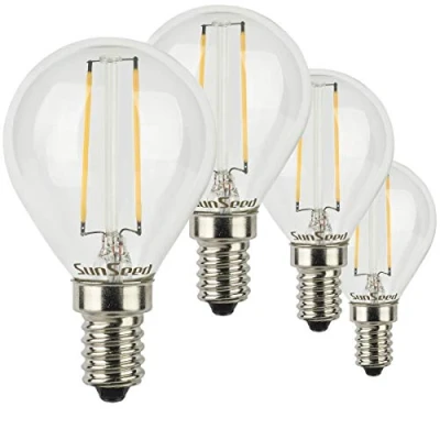 Imagen de SunSeed 4x Bombilla Esférica Filamento LED E14 2W = 25W Blanco Cálido 2700K