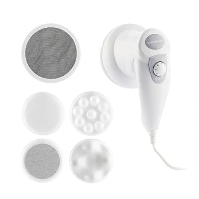 Imagen de InnovaGoods® Masajeador Anticelulítico Eléctrico 5 en 1, masajeador, Incluye 4 cabezales intercambiables ideal para relajar, tonificar los músculos y moldear la figura.
