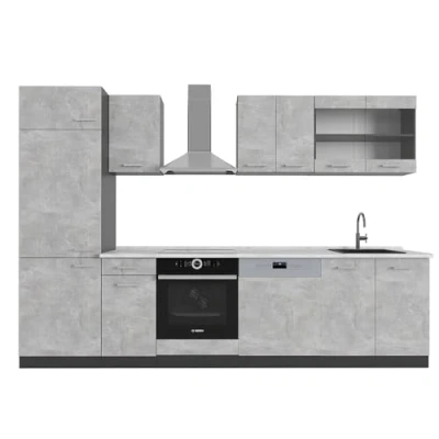 Imagen de Vicco Mueble de cocina &quot;R Line&quot;, Hormigón/antracita, 300 cm , ET Mármol