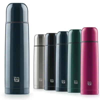 Imagen de Blumtal Termo Café de Viaje sin BPA, Vaso Térmico, Taza acero inoxidable con aislamiento doble pared, Azul Océano, 700ml