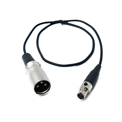 Imagen de System S Cable de audio 50 cm Mini XLR 3 pines hembra a macho adaptador negro