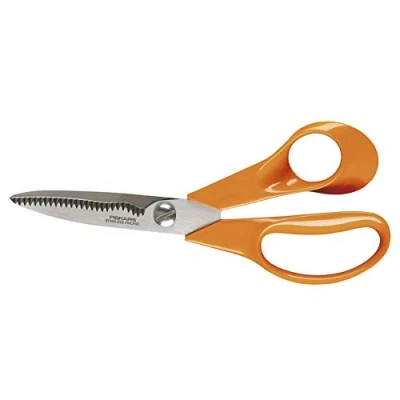 Imagen de Fiskars Tijeras Universales S92, Longitud: 18 cm, Hojas de acero inoxidable/Mango Plástico, Clásicas, Naranja, 1000555