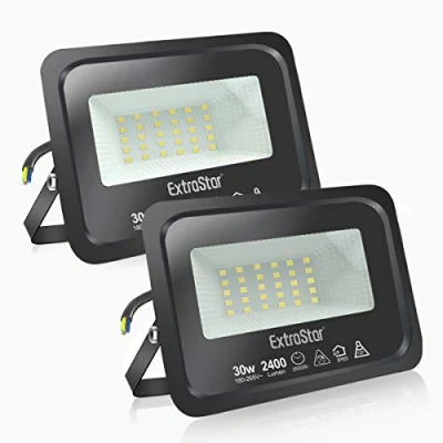 Imagen de Focos LED para exteriores Potentes luces IP65 Luz blanca fría Temperatura de color 6500K Ideal terraza, jardín, patio, parque, garaje Cantidad 2 unidades