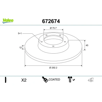 Imagen de VALEO Disco de freno OPEL: Astra J GTC, Hatchback, Zafira C Tourer, CHEVROLET: Cruze Berlina, Orlando, Hatchback 672674 13502139