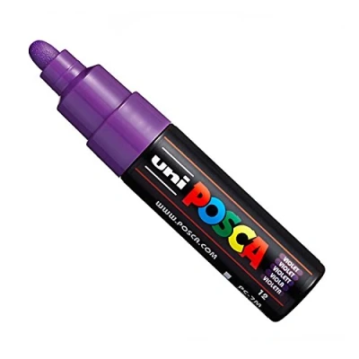 Imagen de Uni Posca PC 7M Rotuladores de pintura (tamaño grande, 4,5 a 5,5 mm, 15 colores) violeta