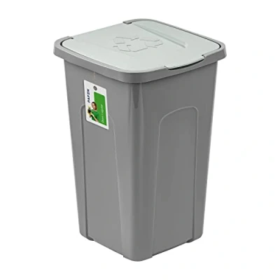 Imagen de PAFEN cubo de basura grande 50 l con tapa 550 x 365 370 mm para separar el separador residuos, verde