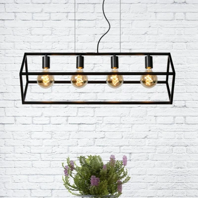 Imagen de Lucide Lámpara colgante Fabian pantalla de metal, 4 luces