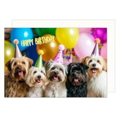 Imagen de Edition Seidel tarjeta de cumpleaños premium con sobre, felicitación animales, Billet, cumpleaños, Happy Birthday Hombre Mujer Cool Perros Humor Divertida (