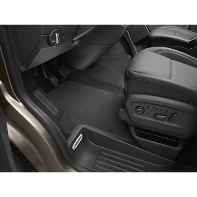 Imagen de Alfombrillas de terciopelo original VW Premium 2 piezas Frontal T5 T6 Transporter Multivan California Caravelle. Perno presión. Tela textil 7E1061275AWGK