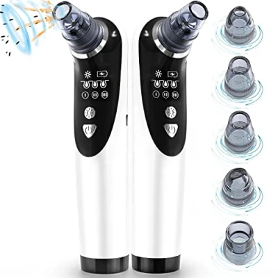 Imagen de Limpiador de Poros, succionador puntos negros Extractor Aspirador al vacío eléctrico para la limpieza facial, Con 5 cabezales succión, 3 niveles succión Adecuado diferentes tipos piel