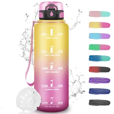 Imagen de Botella de Agua, Agua Deporte 500ml, Prueba Fugas, Niños, Apertura con un Solo Botón, Cantimplora para Adulto, Gimnasio, Escuela, Oficina, Bicicleta Infusión