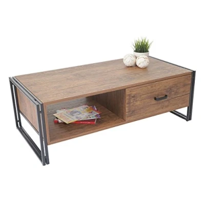 Imagen de Mesa de Centro diseño hwc a27 60 x 120 41 cm Metal MDF Color Roble