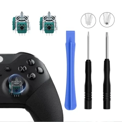 Imagen de Mcbazel Repuesto de Joystick Analógico 3D y Herramientas Reparación para Mandos Xbox Series Elite 2, Módulo Thumbstick con Kit Desbloqueo T6 T8