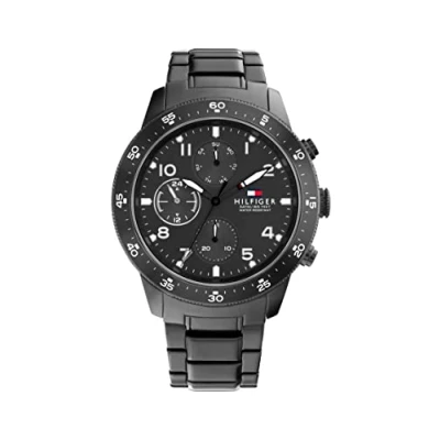 Imagen de Tommy Hilfiger Reloj Analógico de Cuarzo multifunción para hombre con Correa en Acero Inoxidable Negro 1791951