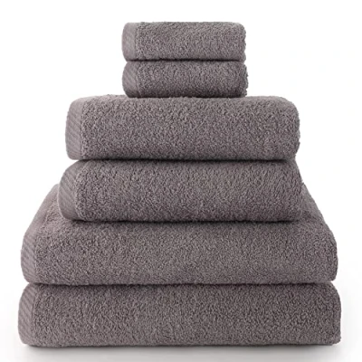 Imagen de Top Towel Plus toallas de baño grandes 2 cara o bidet + mano lavabo ducha Algodon 100% Gris