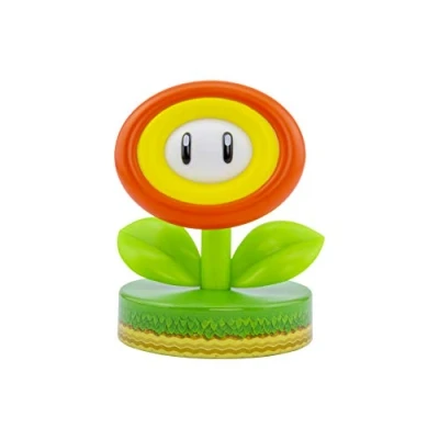 Imagen de Paladone Super Mario Fire Flower 3D Icon Light BDP Producto oficial coleccionable Nintendo Idea de regalo único Luz nocturna brillante o lámpara escritorio Funciona con 2 pilas AAA, Verde