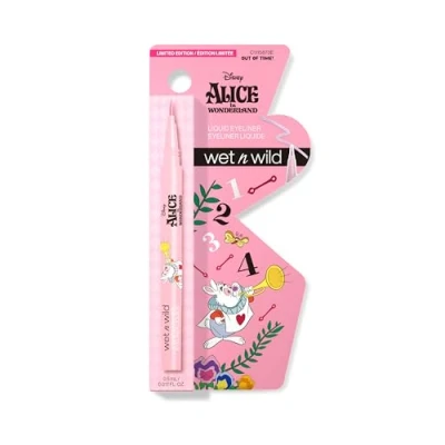 Imagen de Wet n Wild Alice nel Paese delle Meraviglie Eyeliner Liquido con Pennello Flessibile ad Precisione, Finish Glitter Superfini per uno Sguardo Brillante, Tonalità Out of Time
