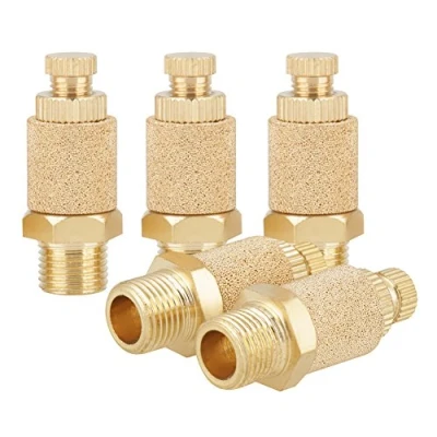 Imagen de FTVOGUE 5pcs Silenciador de aire, Rosca macho Latón Neumático Reductor ruido Filtro Escape Conector (1/8 BSP), silencer