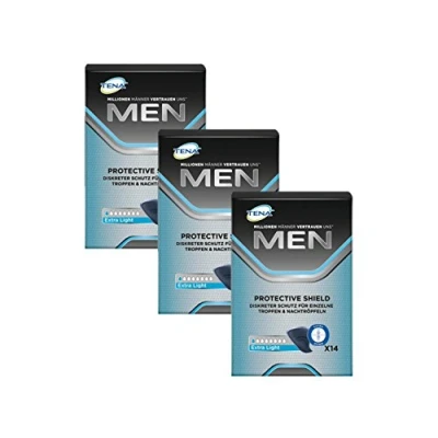 Imagen de Tena Protección masculina, extraligera, para ligeras pérdidas/incontinencia (3 Paquetes de 14 compresas)