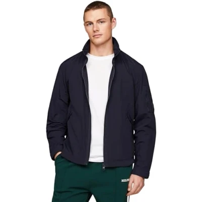 Imagen de Tommy Hilfiger Cazadora de Entretiempo para Hombre Windbreaker Cortavientos, Azul (Desert Sky), XS