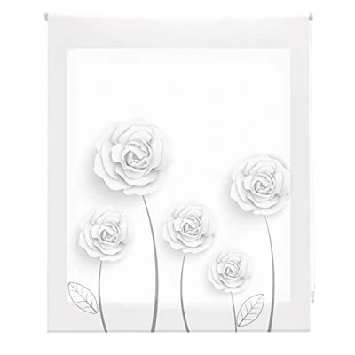 Imagen de Blindecor Flores Estor Enrollable Translúcido con Estampado Impresión Digital Modelo Garden 150 x 180 cm (ancho por alto) Tamaño de la Tela 147 175 Estores para Ventanas