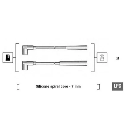 Imagen de MAGNETI MARELLI 941095100582 Juego de Cables Encendido FIAT: Punto II Hatchback, Panda I LANCIA: Y
