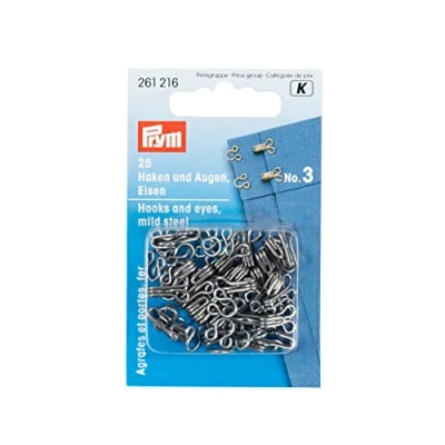 Imagen de Prym Ganchos y Ojos Acero Inoxidable 3 Col Plata
