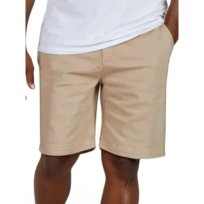 Imagen de riverso Pantalones cortos chinos para hombre, elásticos, RIVConnor, corte regular, cintura elástica, monocolor, negro, beige, azul marino, verde, S, M, L, XL, XXL, 3XL, 4XL, 5XL, XXL