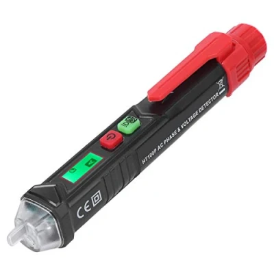 Imagen de Probador de Voltaje sin Contacto HT100P Dual Range 12V 1000V/48V 1000V Detector CA Pluma Indicador Rotación 3 Fases con linterna LED Alarma Zumbador