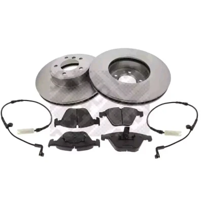 Imagen de MAPCO 47781 Kit de discos y pastillas freno ventilado Chapa antichirridos preparado para indicador desgaste BMW: 5 Berlina, Touring